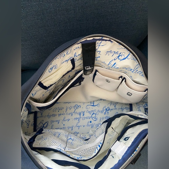 Lululemon Large Vintage Rare Gym/Travel Carry On Tote Shoulder Bag Navy & Silver - Picture 3 of 16